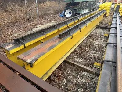 150’ LONG X 15 TON CRANE RUNWAY SYSTEM, INCLUDES I-BEAM RUNWAY & UPRIGHTS: YOBRO #24732