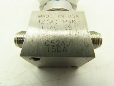 Parker 4Z A-P4K-11AO-SS Stainless Pneumatic Bellows Shut-Off Valve NO 1/4" Ports