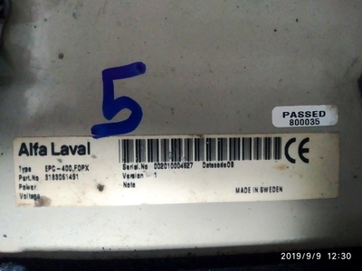 (5) Alfa-Laval EPC-400 control units.