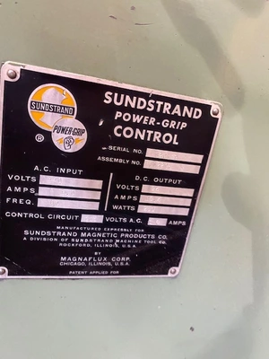 USED Sunstrand Magnetic Chuck
