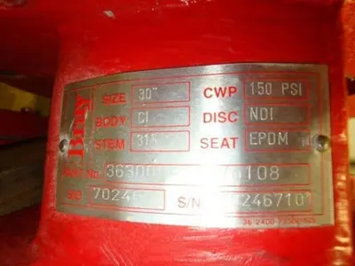 Bray 30″ Butterfly Valves – NEW SURPLUS