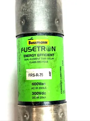 USED BUSSMANN 600V TIME DELAY FUSE CLASS RK5 DUAL ELEMENT
