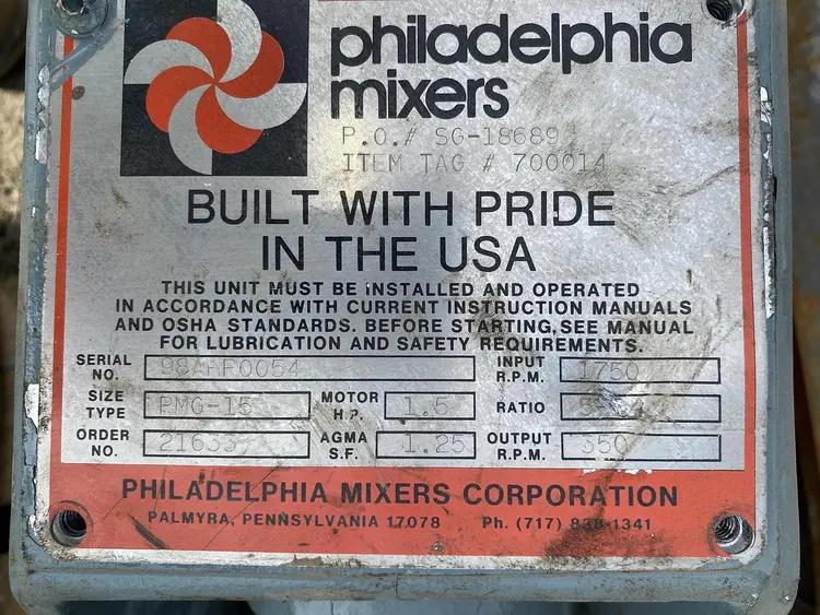 Used PHILADELPHIA PMG-15 Portable Mixers North Carolina US | DH Griffin Used Equipment #1383837