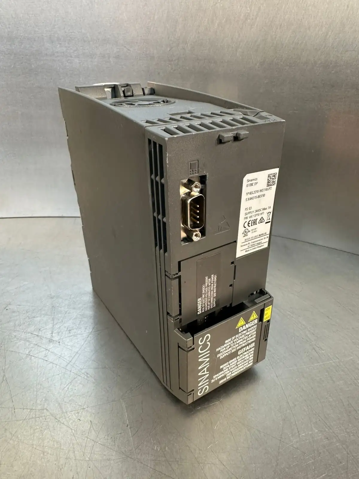 Siemens 6SL3210-1KE11-8UP2 Sinamics G120C-DP A5E35388915 FS:03 (4.3.4)