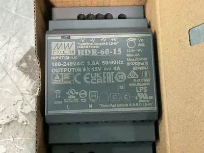 Used MEANWELL HDR6015 DIN Rail Power Supplies Ohio US | HGR 24 #1323851