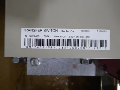 800A Kohler GM52418 Transfer Switch Contactor 68WU-3FD-480 480V 3 Pole New NIB