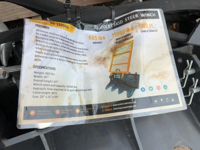 Used ARTEER SS-1500G HEAVY DUTY HYDRAULIC WINCH SKID STEER ATTACHMENT Winches Michigan US | Miedema Asset Management Group #1579257