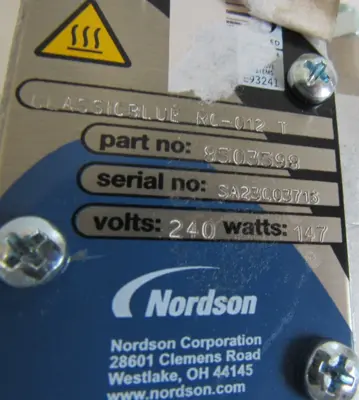 NEW NORDSON 8503598 HOT MELT GUN 240 V 147 WATTS