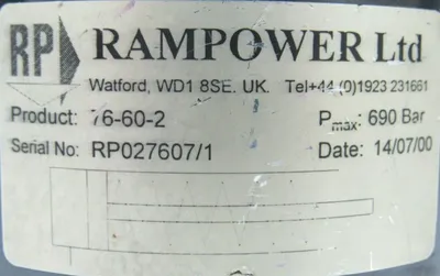 NEW RAMPOWER 76-60-2 CYLINDER 76602