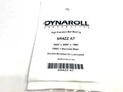 NEW DYNAROLL MINIATURE PRECISION BALL BEARING, DOUBLE SHIELDED, OIL LUB.