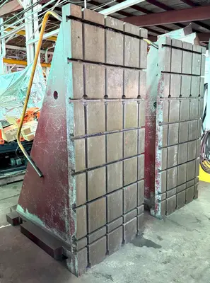(2) 40" x 90" Angle Plates, (4) Vert T-Slots, (8) Horiz T-Slots