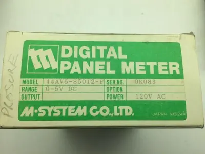 M System 44AV6-S5012-F Digital Panel Meter 120VAC 0-5VDC