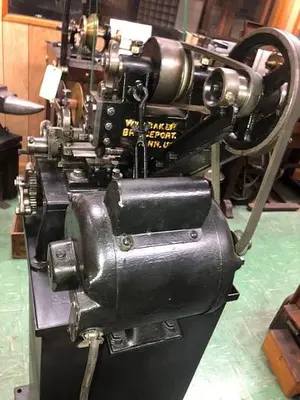 3398-385 Wm.H.Baker Antique Blanking Press with Mechanical Indexing Roll Feed – Circa 1890