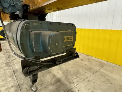 7.5 TON x 27'-4" MOVE HANDLING SYSTEMS SINGLE GIRDER BRIDGE CRANE W/ SHAW-BOX HOIST: STOCK #21010