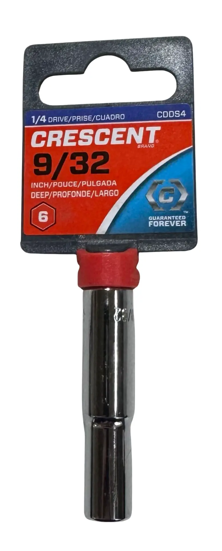 Crescent 1/4" Drive 9/32" Deep socket 6 Point CDDS4