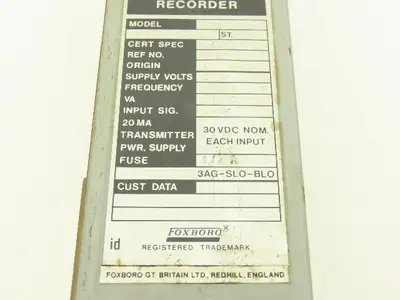 Foxboro E27R-S2RA6 E27R-S2RA6 M/62H HMI Recorder 120VAC Supply 30VDC Output
