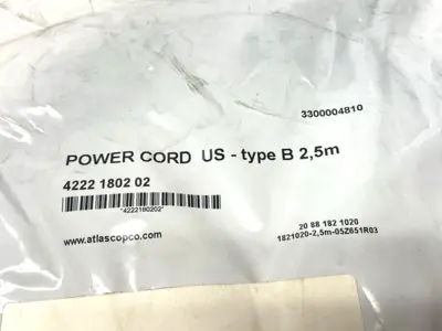 NEW ATLAS COPCO POWER CABLE TYPE B 2.5M