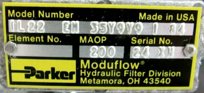 NEW PARKER IL22-EM-35Y9Y9-1-84 MODUFLOW FILTER ASSEMBLY IL22EM35Y9Y9184