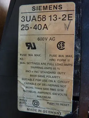 USED SIEMENS 3UA58 13-2E