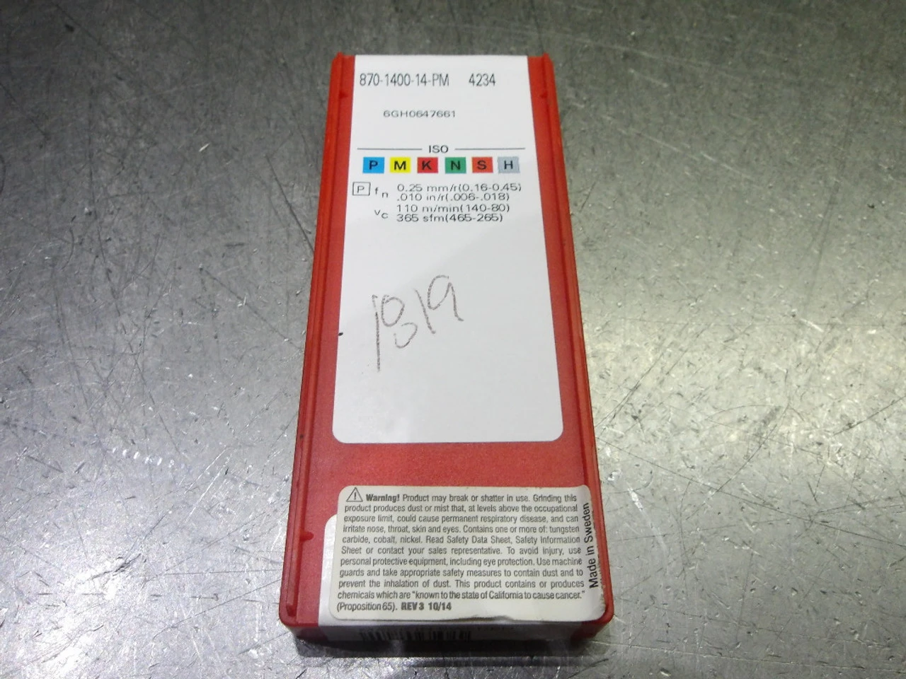 Sandvik 14mm Carbide Drill Tip Inserts QTY5 870-1400-14PM 4234 (LOC2680A)