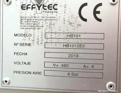 Used EFFYTEC HB 101 Horizontal Form Fill Seal | Aaron Equipment #419947