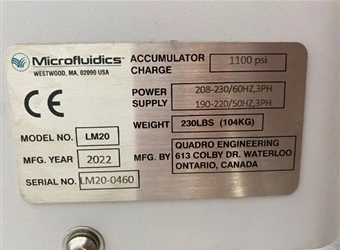 Used MICROFLUIDICS MICROFLUIDICS LM20 MICROFLUIDIZER Homogenizers New York US | Michael Benalt Inc #1274272