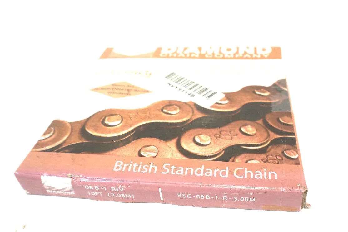 NEW DIAMOND CHAIN RSC-08B-1-R-3.05M RIVITED CHAIN 10' RSC08B1R305M