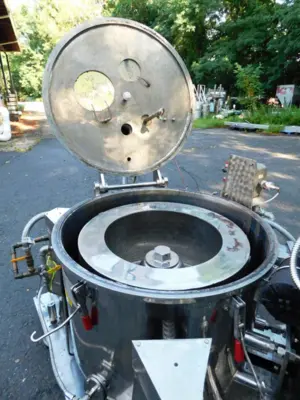 Sanborn 30 x 16 sanitary perforate basket centrifuge, 316L SS.