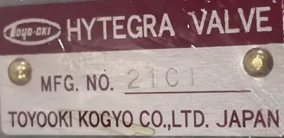 NEW TOYOOKI KOGYO CO. HG3H-B-D-O25B HYTEGRA VALVE HG3HBDO25B