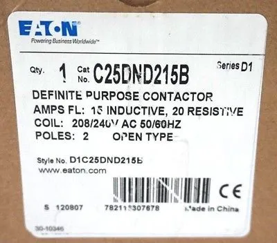 NEW EATON C25DND215B CONTACTOR SER.D1