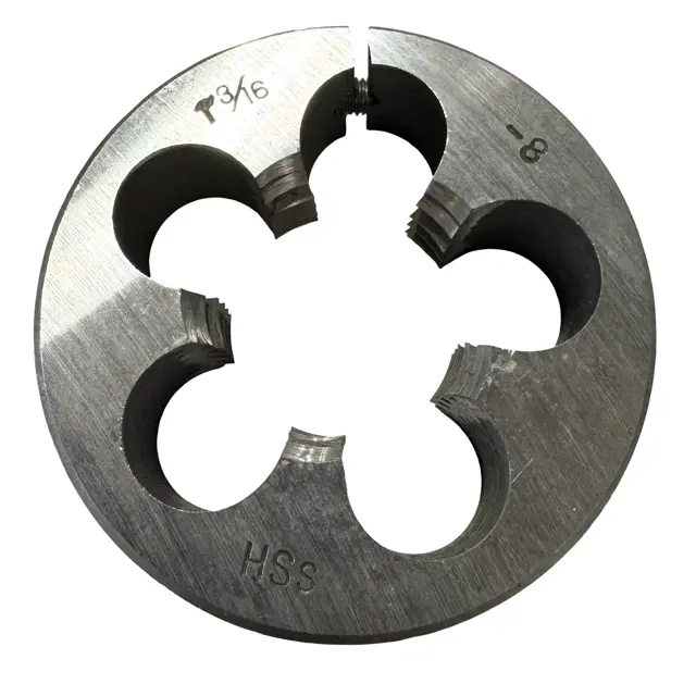 1-3/16"-8 HSS Special Pitch Adjustable Round Die, 2-1/2" Outside Diameter