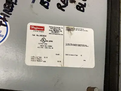 Used HOFFMAN A606CH Miscellaneous Equipment (Electrical & Power) Ohio US | Surplus Asset Holdings #1240714