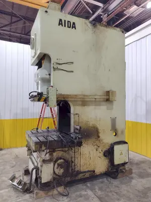 220 TON AIDA MODEL #NC1-200(2) GAP FRAME PRESS, WITH 9.84" STROKE: STOCK #22203