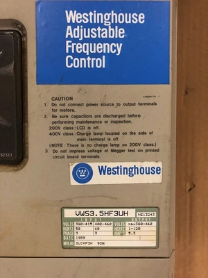 Westinghouse Adjustable Frequency Control VWS3.5HF3UH New Storeroom Spare