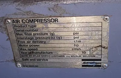 USED 1990 ATLAS COPCO ZR5-62