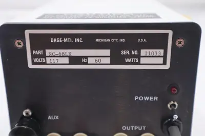 DAGE-MTI NC-68LX VOLTS 117 HZ 60 SERIES 68 STOCK #2804