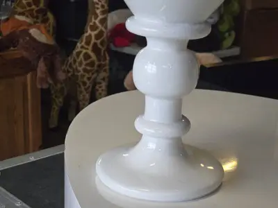 Lot of (1) Resin Decorative Floor Vase 9" x 32" (white)