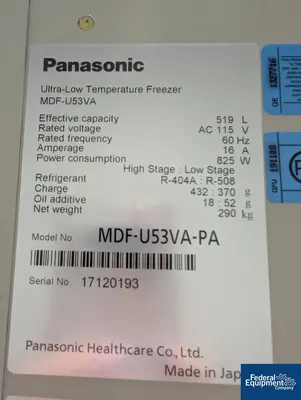 USED Panasonic Panasonic ULT Freezer, Model MDF-U53VA-PA