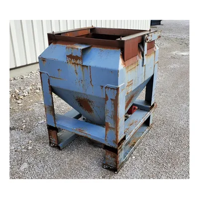 Used Tote Bin With Bray Butterfly Valve - 32 Cu/ft