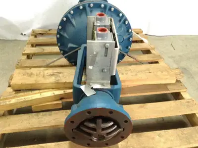 USED ITT 32107 4 INCH AIR ACTUATOR VALVE W/ LIMIT SWITCHES