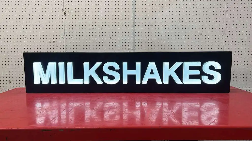 Used Falcon Restaurant Supply Used 50"x 10.25" Light Up Milkshakes Sign 115V - FG Restaurant Front of House Furnishings Illinois US | Falcon Restaurant Supply #1374964