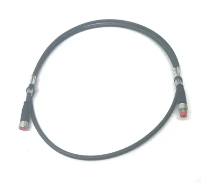 USED BECKHOFF DOUBLE ENDED POWER CABLE 1M LENGTH M8 4-PIN