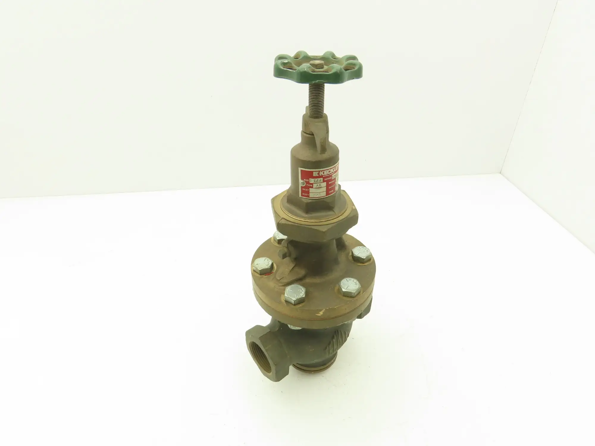 Keckley  Valve AA Steam Pressure Regulating Control Valve 1-1/4"NPT Bronze