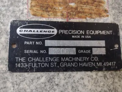 8' X 4' X 14" CHALLENGE PRECISION LAYOUT INSPECTION GRANITE TABLE: STOCK #23790