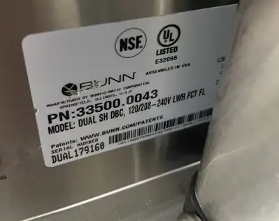 Used Bunn Used Bunn 33500.0043 BrewWISE Dual SH DBC Coffee Brewer Maker - 120/208V Coffee Equipment Illinois US | Falcon Restaurant Supply #1374966
