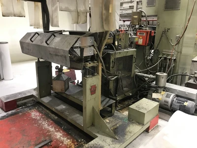 40" Brown model B4042 thermoforming line with , B4042 former and T340 trim press. New 1996