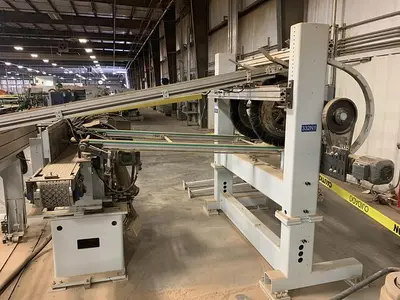 HOMAG POWER TVL370/15/02 BRUSH/WHEEL STYLE BOARD TURNER MATERIAL-HANDLING CONVEYOR SYSTEM