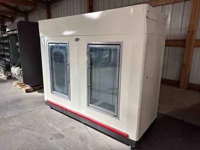 Used Leer Used 94" Leer P100AG Reach In Indoor Ice Merchandiser Freezer 2 Glass Doors 120V Display Freezers Illinois US | Falcon Restaurant Supply #1375704