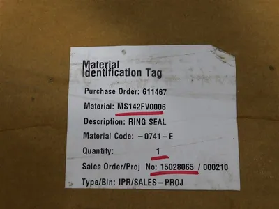 Siemens MS142FV0006 Sealing Ring Assembly Rev. 1 New