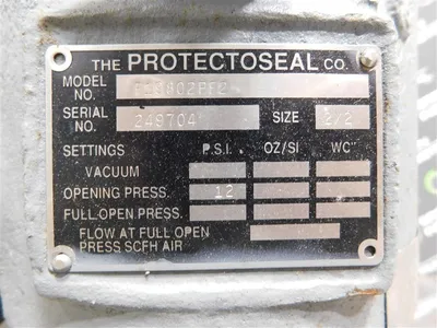 The Protectoseal Co. F19802PF2 Pipe-Away Pressure Relief Vent 2X2 12 PSI New